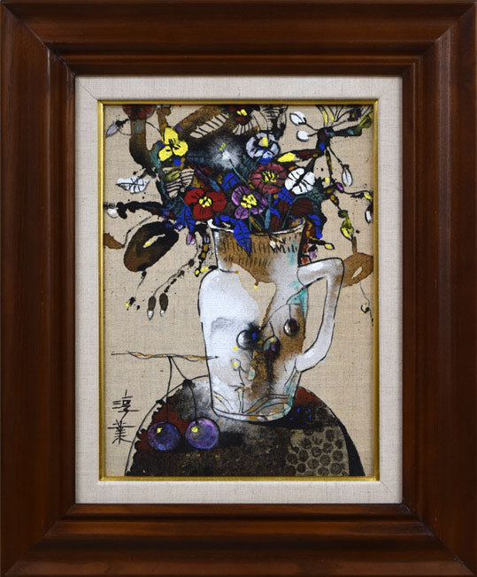 張淳業(チャン スンオップ)「花」油絵・F4号