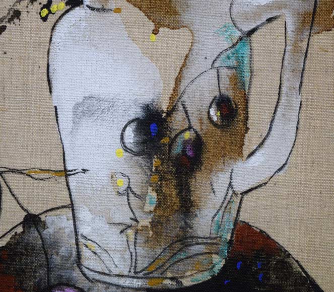 張淳業(チャン スンオップ)「花」油絵・F4号 拡大画像4