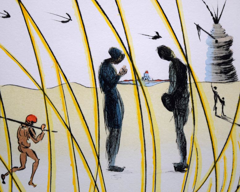 サルバドール ダリ(Salvador DALI)「刈入れ機」銅版画 拡大部分2