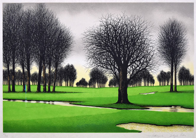 デペルト「樫の木のあるグリーン」リトグラフ　作品全体拡大画像