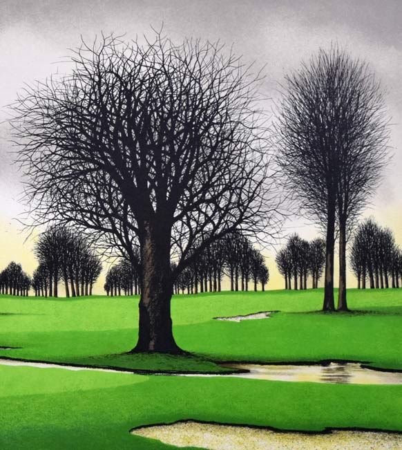 ジャック・デペルト(Jacques DEPERTHES)「樫の木のあるグリーン」リトグラフ 拡大画像2