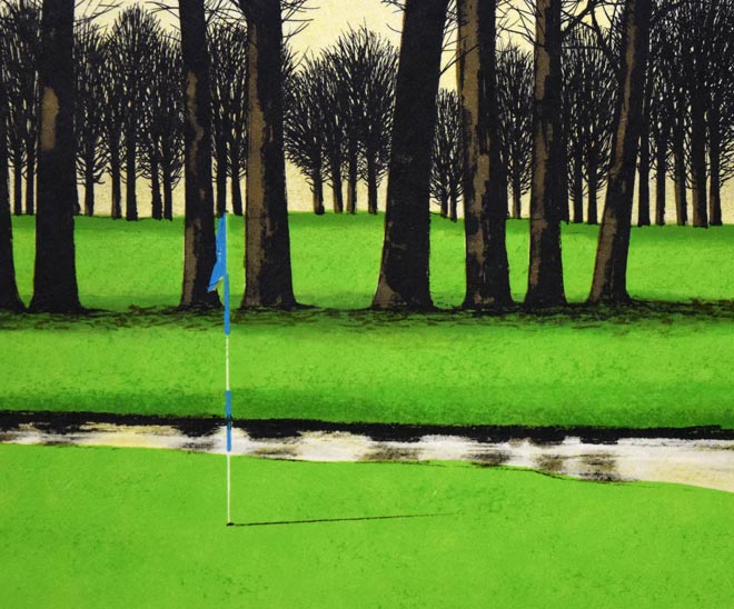 ジャック・デペルト(Jacques DEPERTHES)「樫の木のあるグリーン」リトグラフ 拡大画像3