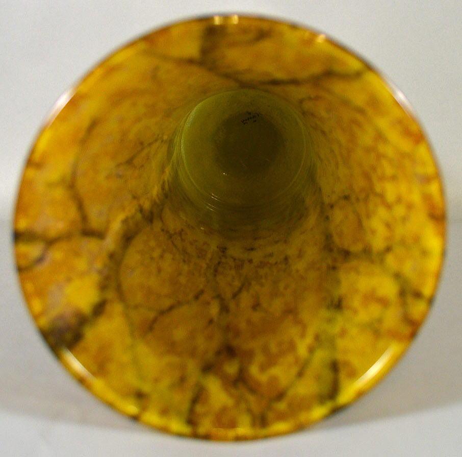 ドーム作「雪景色文花瓶」ガラス・高さ約30cm 上側より