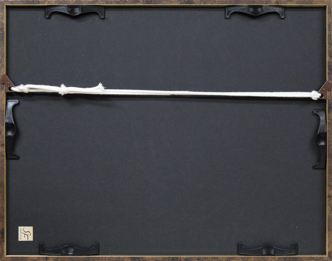 土井博詞「馬」水墨画(22.6×32.6) 額縁裏側画像