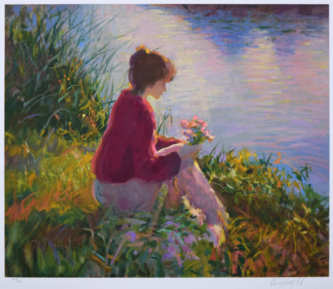 ドン・ハットフィールド「サイレントリフレクション」シルクスクリーン版画 作品全体拡大画像