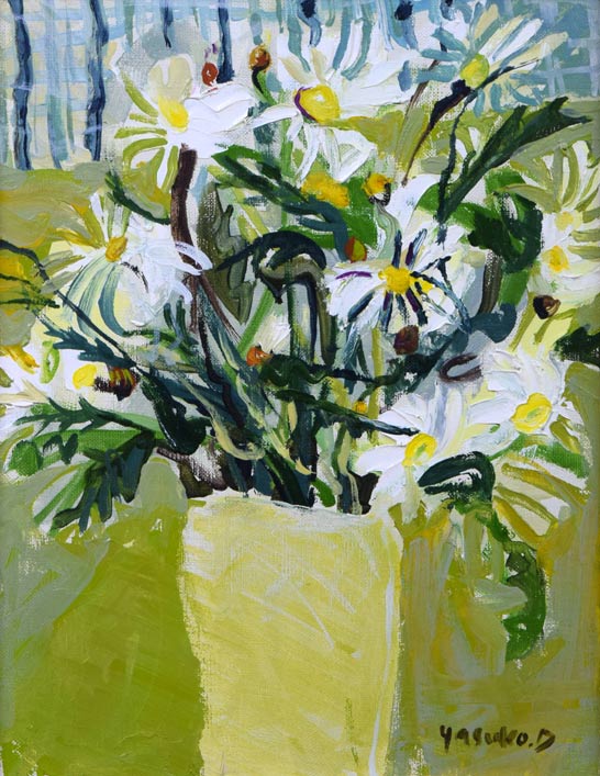 デュボア康子「花」油絵・F6号 拡大部分