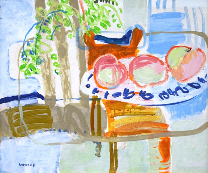 デュボア・康子「静物画」油絵・F8号 作品全体拡大画像