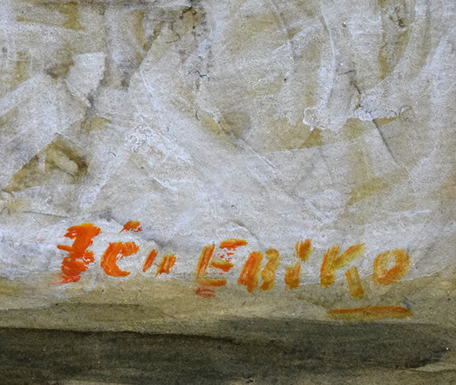 蛯子善悦「アネモネの花と静物」油絵・仏M8号 サイン拡大画像