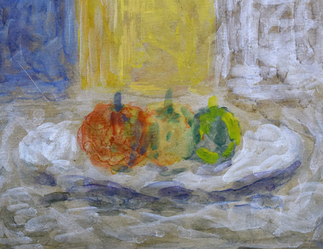 蛯子善悦「アネモネの花と静物」油絵・仏M8号 拡大画像2