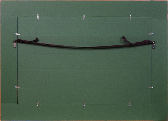 蛯子善悦「アネモネの花と静物」油絵・仏M8号 額縁裏側画像