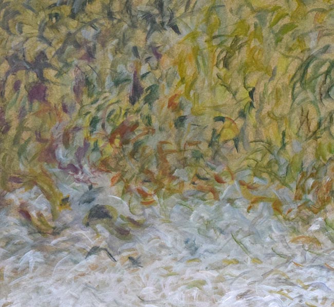 蛯子善悦「ボートのある池」油絵・F6号 拡大画像1