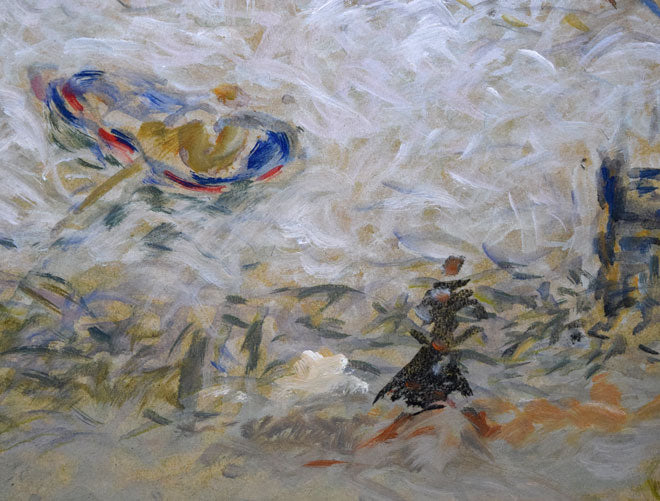 蛯子善悦「ボートのある池」油絵・F6号 拡大画像3