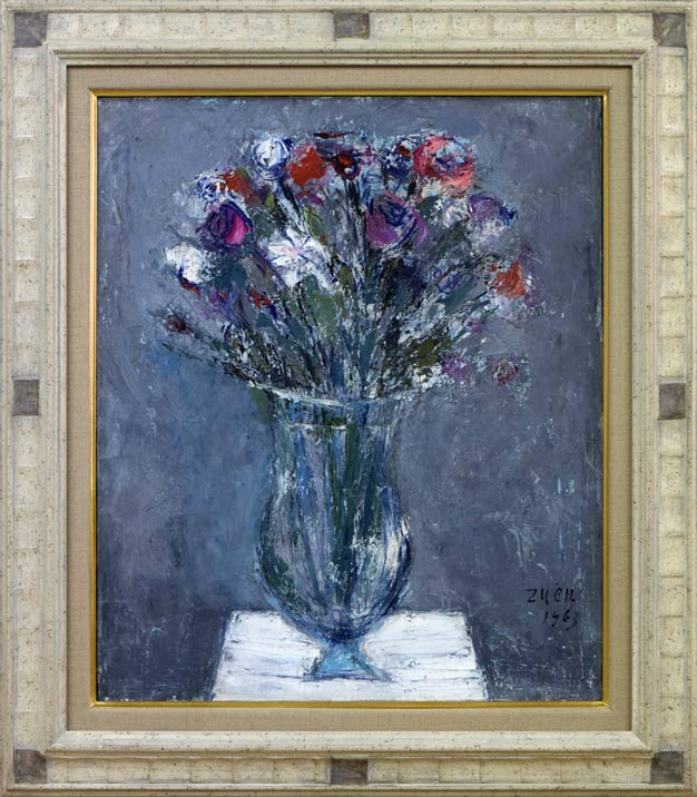 蛯子善悦「花」油絵・F8号