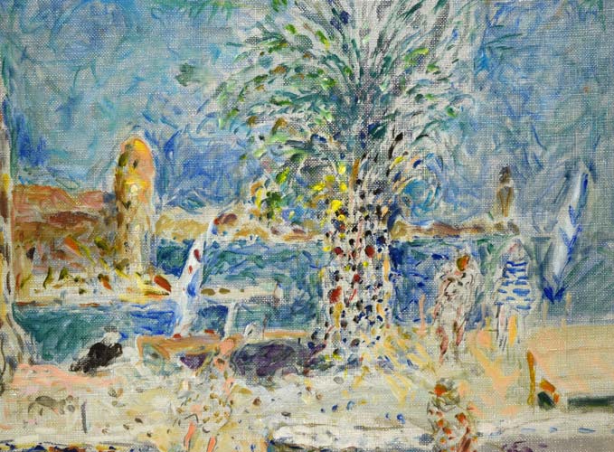 蛯子善悦「コリウールの海辺(フランス)」油絵・S6号 拡大画像1