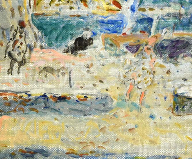 蛯子善悦「コリウールの海辺(フランス)」油絵・S6号 拡大画像2