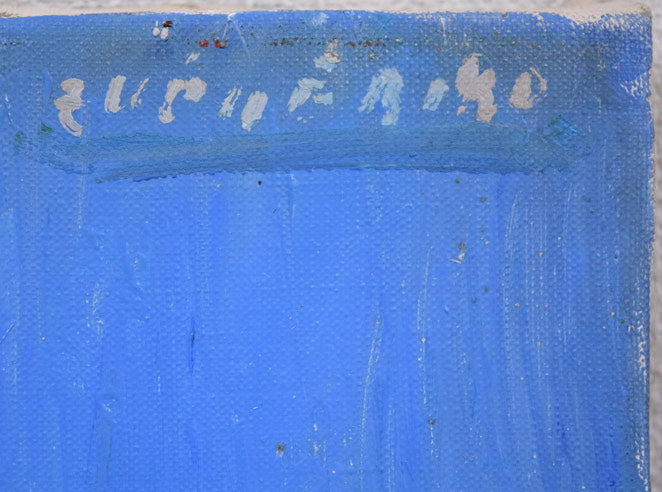 蛯子善悦「ベェランダからの眺め(パリ)」油絵・F4号 サイン拡大画像