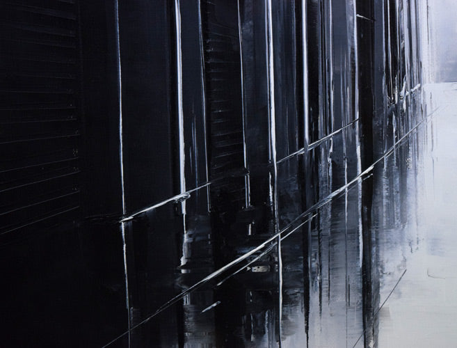 エムジー(MG)「赤い傘」油絵・F10号 拡大画像4