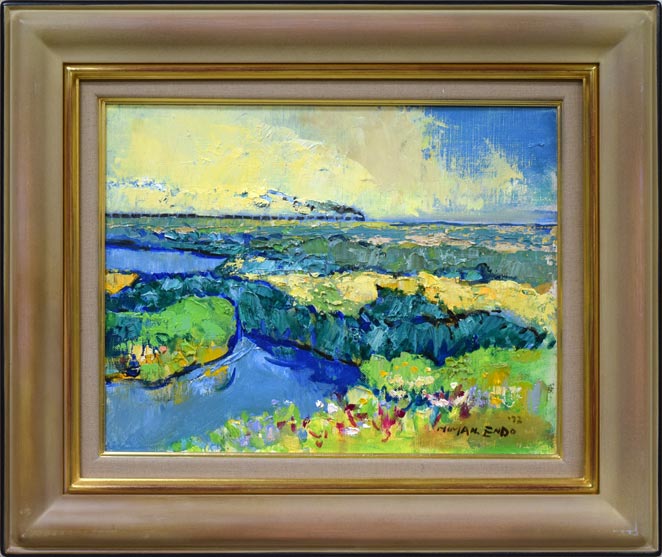 遠藤ミマン「ウトナイ(勇払原野・苫小牧)」油絵・F6号