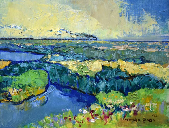 遠藤ミマン「ウトナイ(勇払原野・苫小牧)」油絵・F6号 作品全体拡大画像