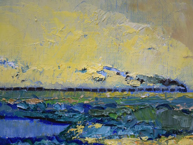 遠藤ミマン「ウトナイ(勇払原野・苫小牧)」油絵・F6号 拡大画像1