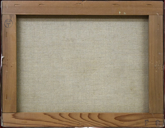 遠藤ミマン「ウトナイ(勇払原野・苫小牧)」油絵・F6号 キャンバス裏側画像