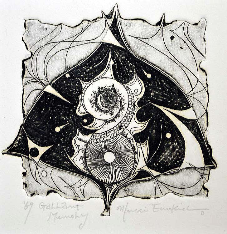 榎戸 真喜「ギャラントメモリー」エッチング・1969年作 拡大部分