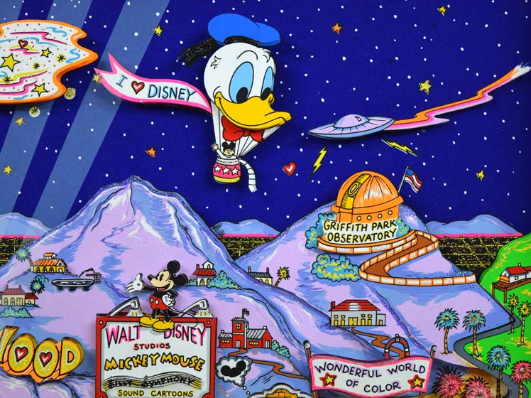 チャールズ ファジーノ(Charles FAZZINO)「MICKEY WOOD」3Dシルクスクリーン版画 拡大画像4