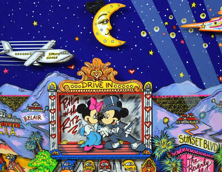 チャールズ ファジーノ(Charles FAZZINO)「MICKEY WOOD」3Dシルクスクリーン版画 拡大画像1