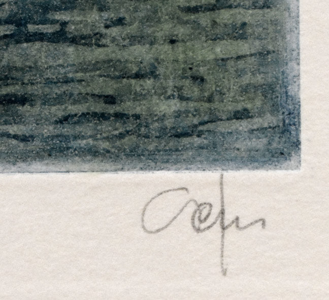 ジョルジオ・フェラーリ「外国風景1」銅版画　本人直筆鉛筆サイン部分