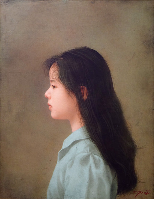 藤井勉「春のいざない」油絵・F6号 作品全体拡大画像