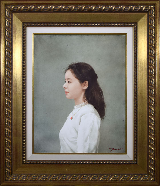 藤井勉「想う頃」油絵・F5号