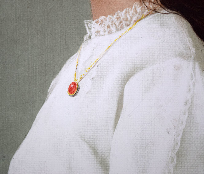 藤井勉「想う頃」油絵・F5号 拡大画像3