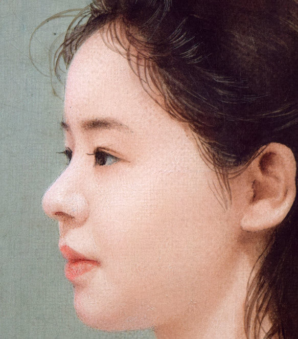 藤井勉「想う頃」油絵・F5号 拡大画像2