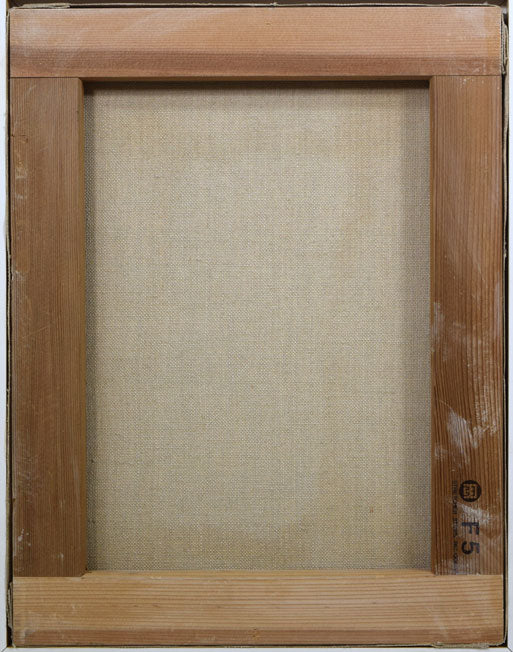 藤井勉「想う頃」油絵・F5号 キャンバス裏側画像