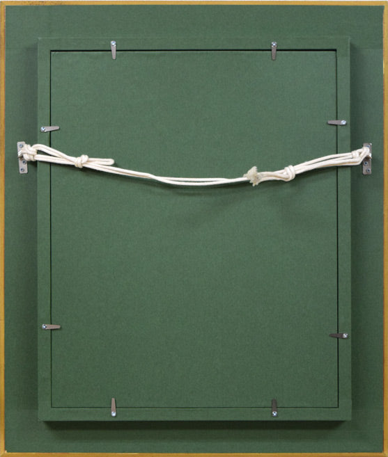 藤井勉「想う頃」油絵・F5号 額縁裏側画像