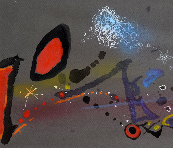 藤野千鶴子「宙(そら)」水彩画 拡大画像1