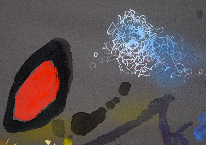 藤野千鶴子「宙(そら)」水彩画 拡大画像3