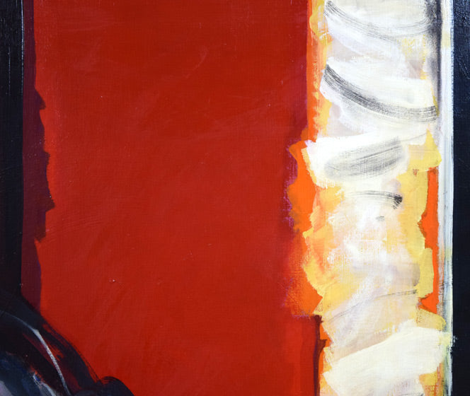 藤野千鶴子「宙(繭)」油絵・S50号 拡大画像2