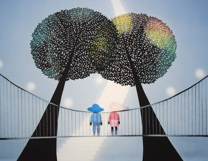 藤城清治「未来に向けての美しい夢」リトグラフ 拡大画像1