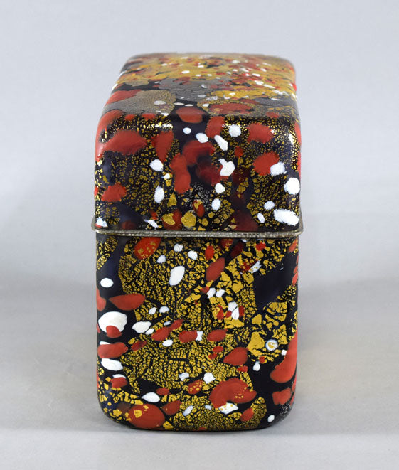 藤田喬平「手吹飾筥 紅白梅」ガラス 画像5