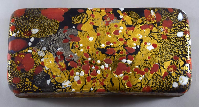 藤田喬平「手吹飾筥 紅白梅」ガラス 画像7