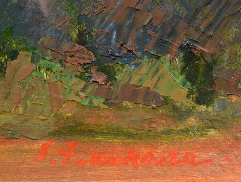 福原三郎「朝のアンナプルナ連峰（ネパール・ヒマラヤ）」油絵・M6号　サイン部分