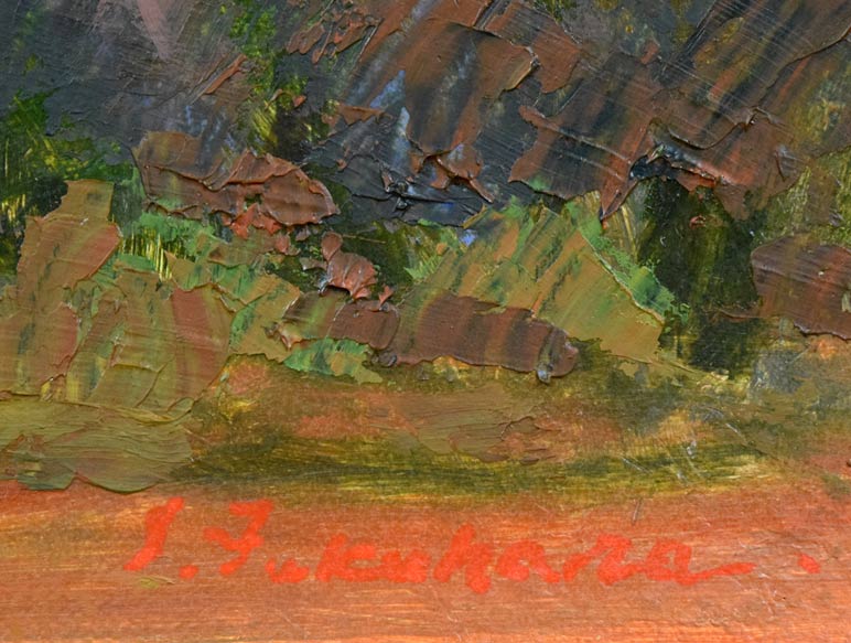 福原三郎「朝のアンナプルナ連峰(ネパール・ヒマラヤ)」油絵・M6号 サイン部分