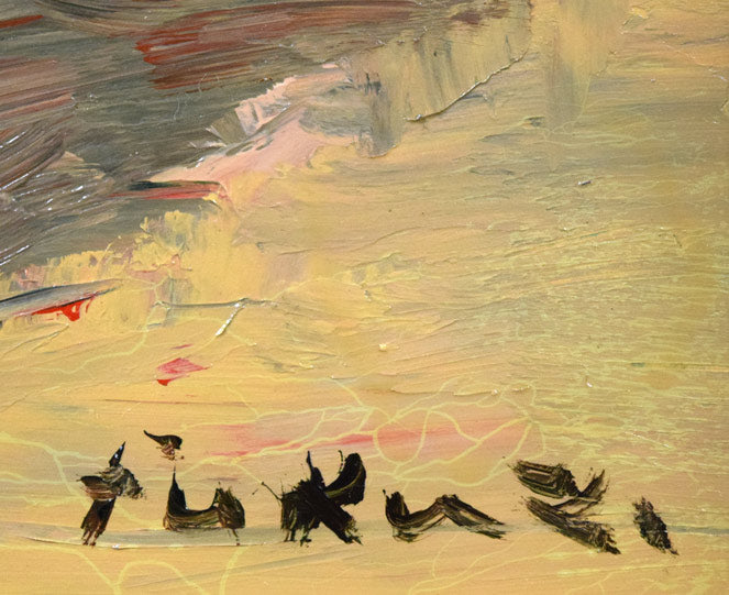 福沢一郎「花」油絵・F6号 サイン拡大画像