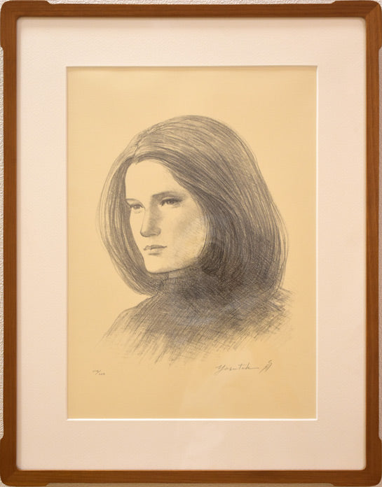 舟越保武「若い女・聖セシリア」リトグラフ