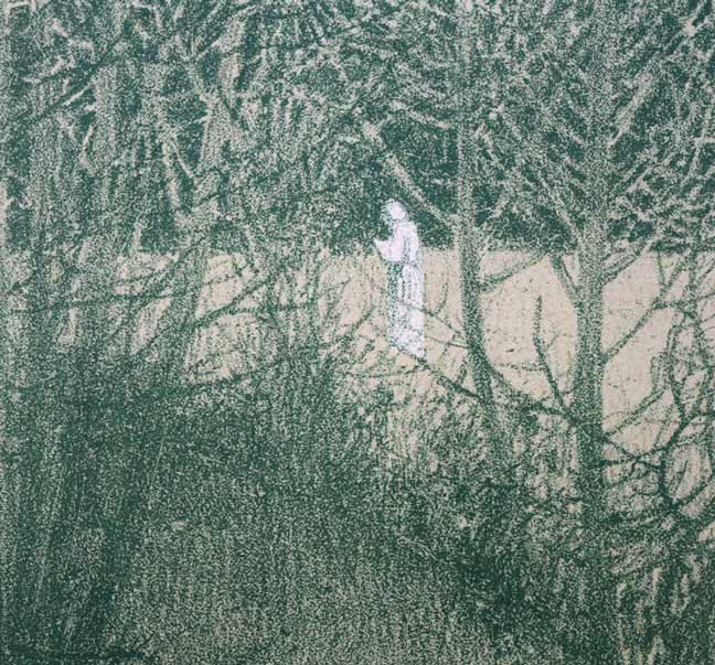 フリードリヒ・ケーニヒ「庭（春）」リトグラフ・1898年作　拡大画像1