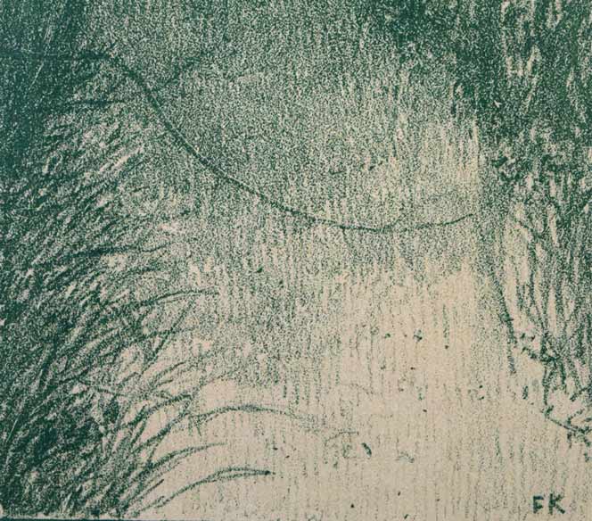 フリードリヒ・ケーニヒ「庭（春）」リトグラフ・1898年作　拡大画像2