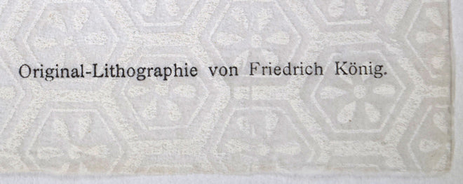 フリードリヒ・ケーニヒ「庭（春）」リトグラフ・1898年作　裏側拡大画像3