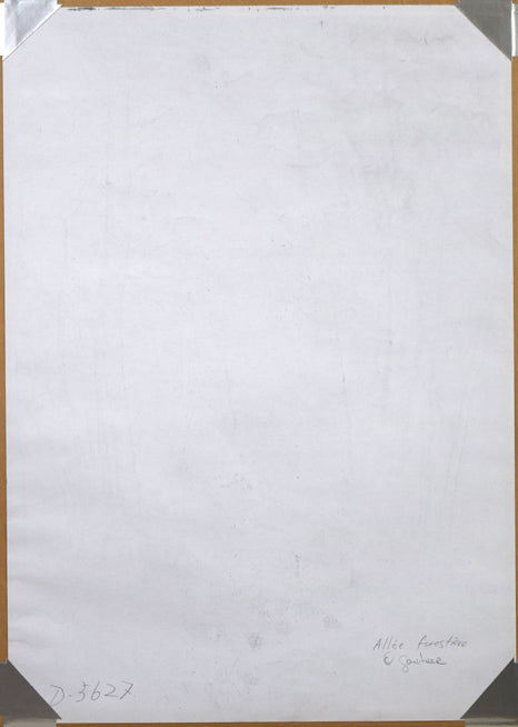 ベルナール ガントナー(Bernard GANTNER)「Allée forestière(森の並木道)」紙にコンテ(素描)・8号大 作品裏側画像