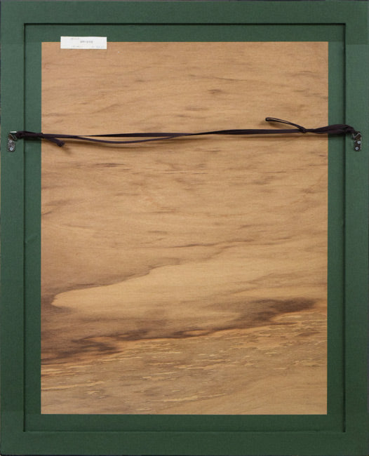 ベルナール ガントナー(Bernard GANTNER)「Allée forestière(森の並木道)」紙にコンテ(素描)・8号大 額縁裏側画像